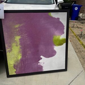 Abstract Purple and Green Framed Art